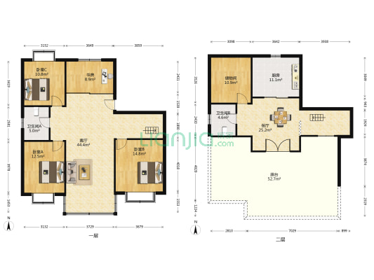 明大家园 4室2厅2卫 118平方