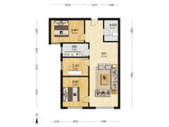 南向三居 视野好 70年住宅产权 视野开阔 楼间距大-涿州高铁新干线户型图