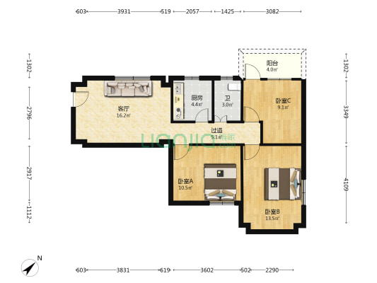 下角东路三巷 3室1厅1卫 78平方