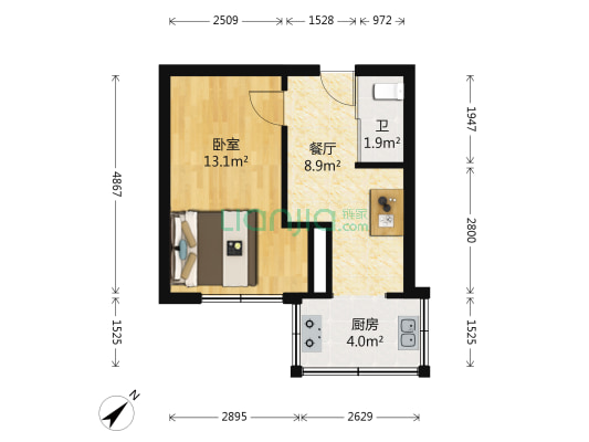 安达街 1室1厅1卫 35平方