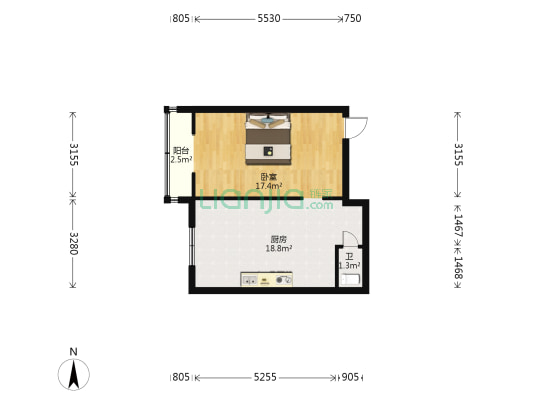 新建北路供电局小区 1室0厅1卫 48平方
