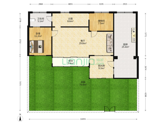 东城小区 1室1厅1卫 203平方