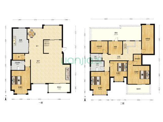 紫金伴山B区 5室1厅3卫 220平方
