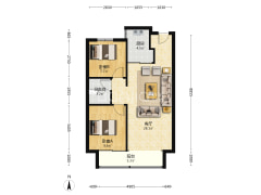 20万精装有房本通透的两居 定制家具-涿州宝利新仕界户型图