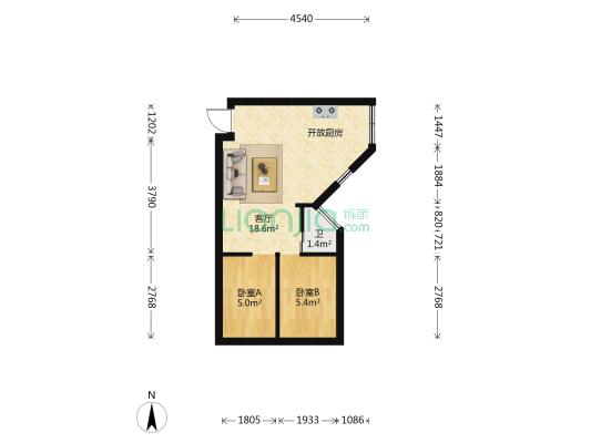 慧谷阳光 2室1厅1卫 42平方