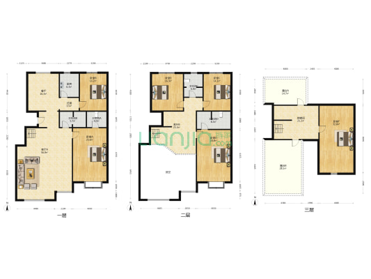 幸福嘉园叠拼别墅  有电梯，带阁楼露台、车位、地下室-户型图