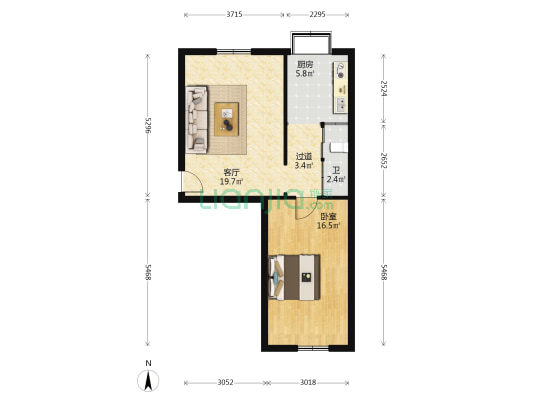 综合院小区 1室1厅1卫 60平方