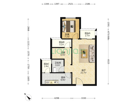 弘阳时光澜庭 1室1厅1卫 70平方