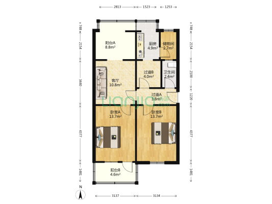 纬七路 2室1厅1卫 84平方