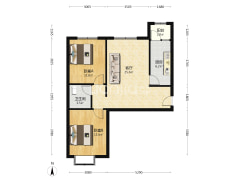 房本满二 采光好 无遮挡 朝南两居室 毛坯可随意装修-涿州翡翠滨江户型图