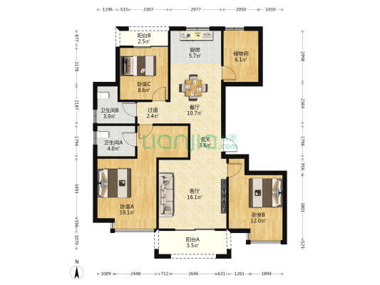 金盛·和泽嘉园 3室2厅2卫 127平方