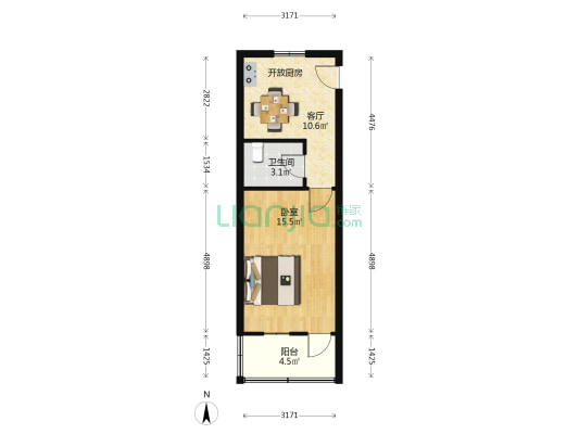灵芝弄 1室1厅1卫 40平方