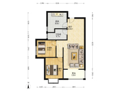 东兴北街  2居 精装修 采光好  中医院旁  单价低-涿州军怡公馆户型图