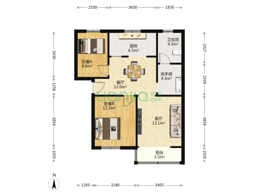 新河路22号 2室2厅2卫 79平方