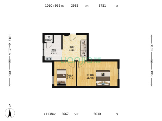 新民街308号居民楼 2室1厅1卫 49平方