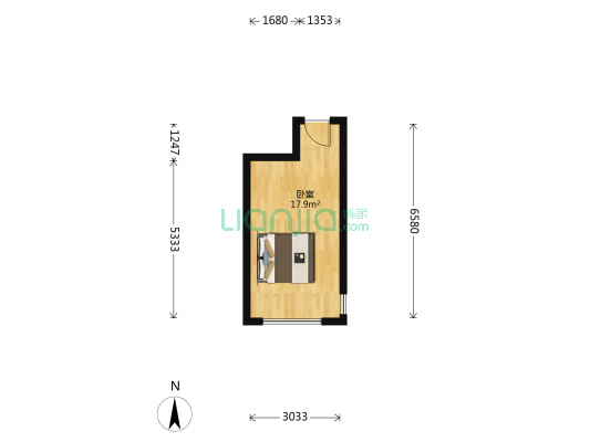 中铁建水岸花园 1室0厅0卫 89平方