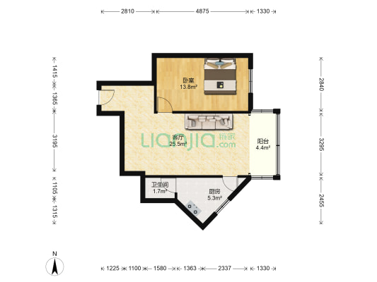 赤岗综合楼 1室1厅1卫 60平方