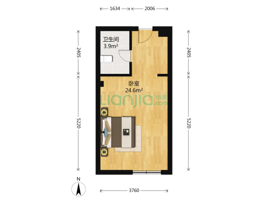 汇通大厦 1室0厅1卫 41平方