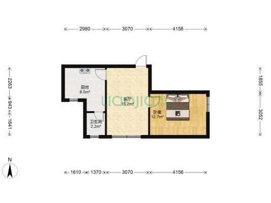 浣纱路104号 1室1厅1卫 43平方