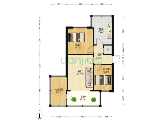 和平后村141 2室1厅1卫 54平方