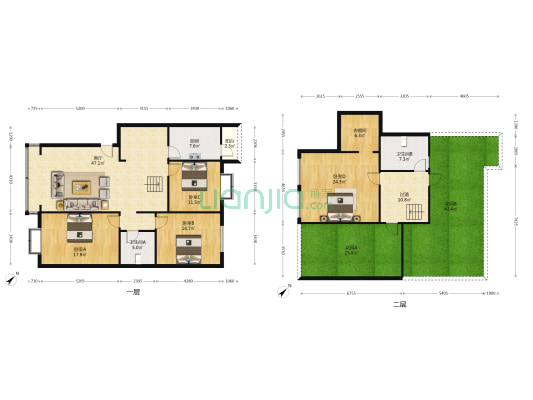 春天花园 4室1厅2卫 182平方