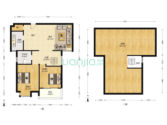 天润和府 2室1厅1卫 198平方