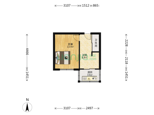 康平街 1室0厅1卫 34平方