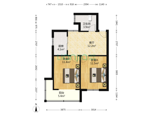 武印二村 2室1厅1卫 62平方