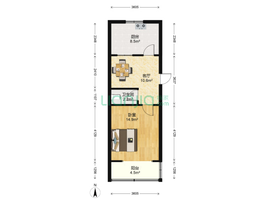 常安街59号 1室1厅1卫 48平方