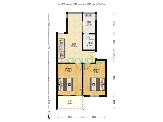 水涧新村 2室1厅1卫 67平方