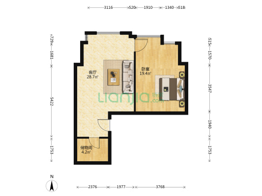 格拉姆商务大厦 1室1厅0卫 80平方