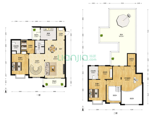 阳光新城风林苑 4室1厅3卫 167平方
