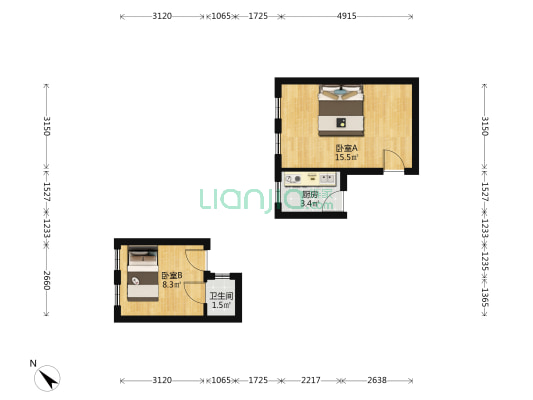协昌里三条 2室0厅1卫 26平方