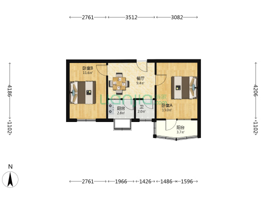 铁路家属院（西津西路） 2室1厅1卫 44平方