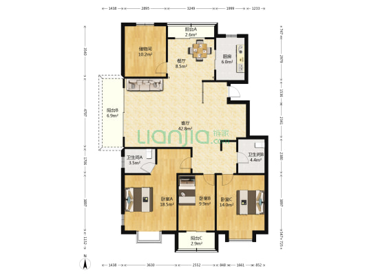 融侨东区C区 3室2厅2卫 153平方