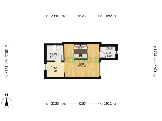 金润和谐居小区 1室0厅1卫 43平方
