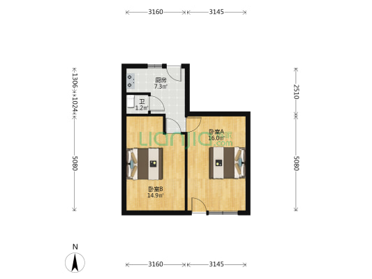 福宁路27弄 2室0厅1卫 53平方