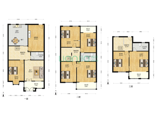 月亮湾 7室1厅3卫 256平方