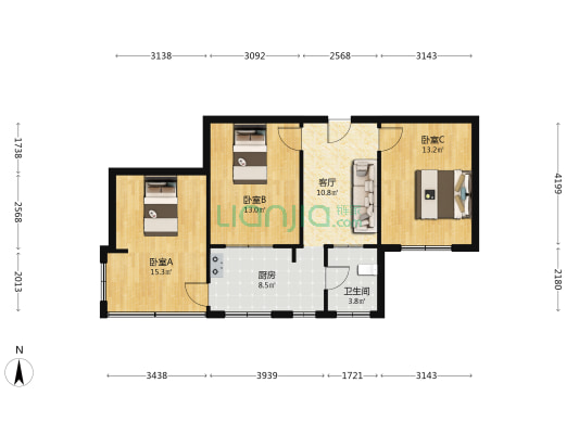 省建二公司寇庄小区 3室1厅1卫 60平方