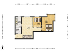 涿州市区 华阳路 小两居 即买即住-涿州翔天万和城户型图