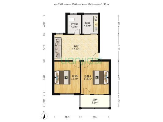 金山新村南区 2室1厅1卫 67平方