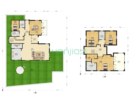 麓山国际水晶岗29号院 5室1厅4卫 290平方