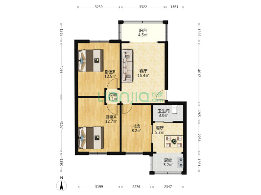 省公路局宿舍 3室2厅1卫 72平方