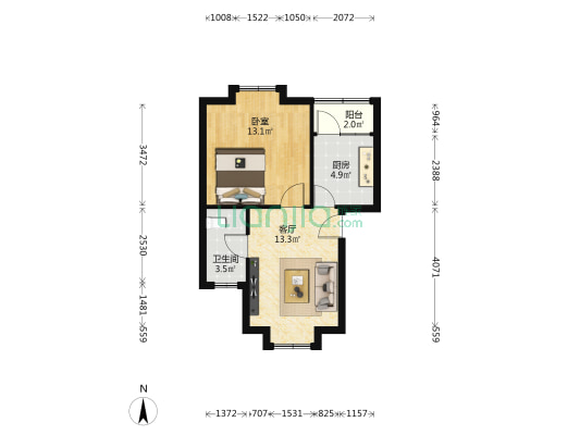 福围阁 1室1厅1卫 46平方