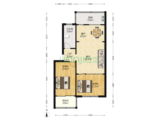 珠海办事处家属楼 2室2厅1卫 78平方