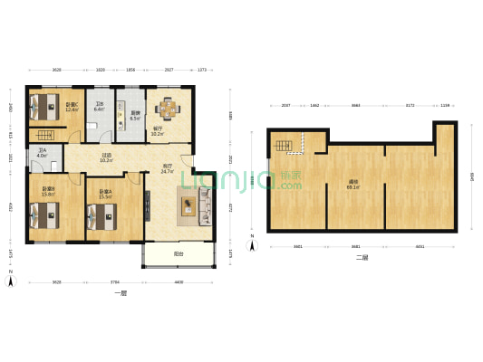 金都花苑北区 3室2厅2卫 128平方