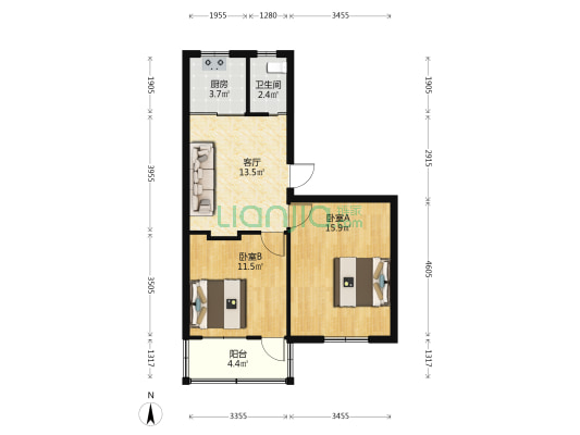 澄江新村 2室1厅1卫 63平方