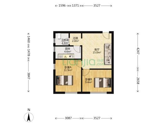正商中州城紫辰园 2室1厅1卫 70平方