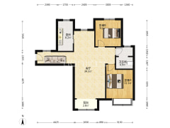 南北通透三居   户型方正  采光无遮挡-涿州香邑溪谷玫瑰园户型图