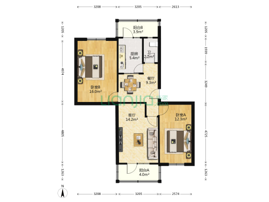甘肃省贸易经济合作厅家属院 2室2厅1卫 70平方